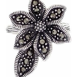 Sterling Silver Flower Silver statement Ring